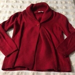 Charter Club women’s long sleeve sweater cardigan red size small